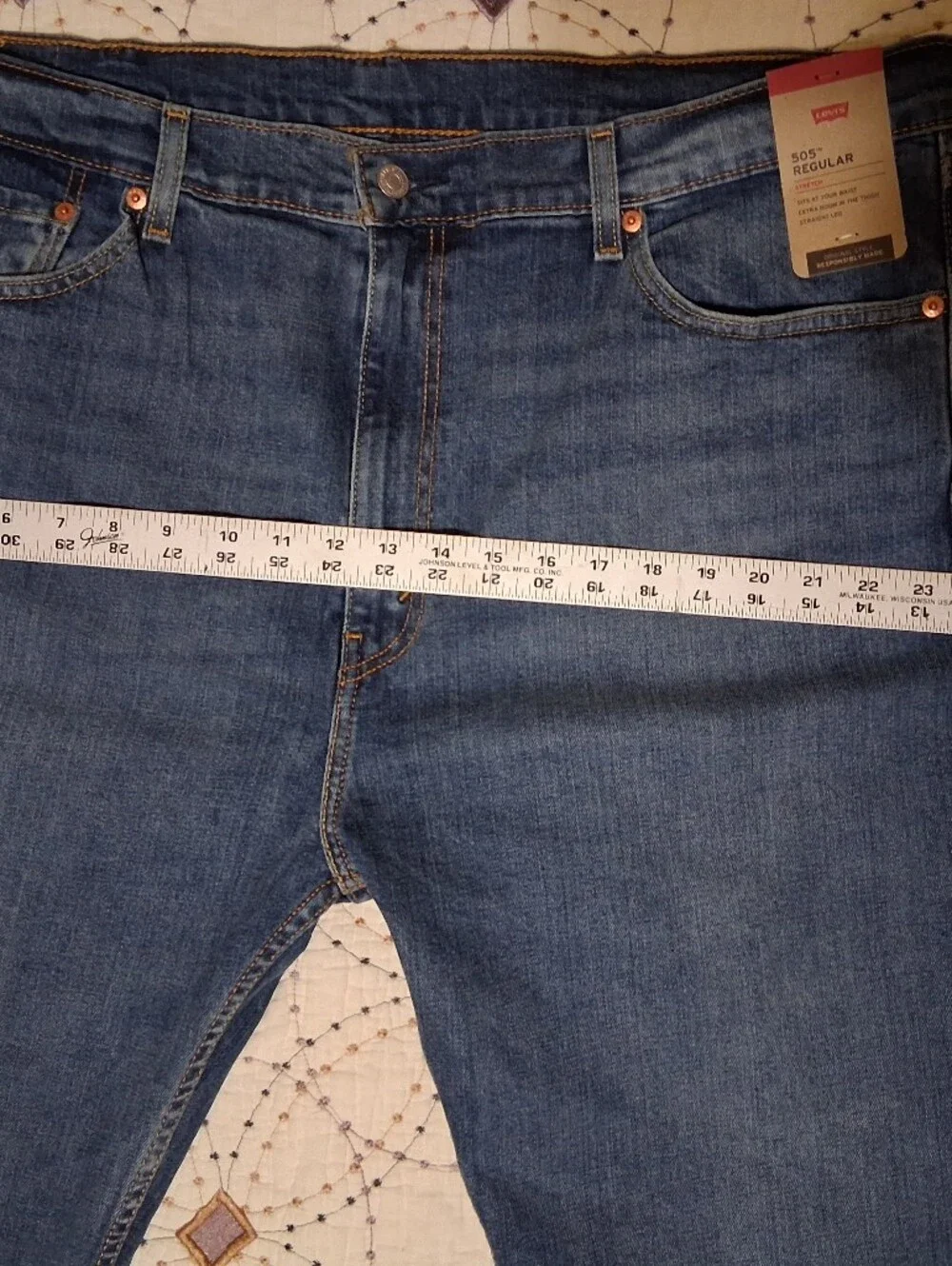 NWT Levi's 505 Jeans Tag 42x30 Actual 46x31 Rise 13.5